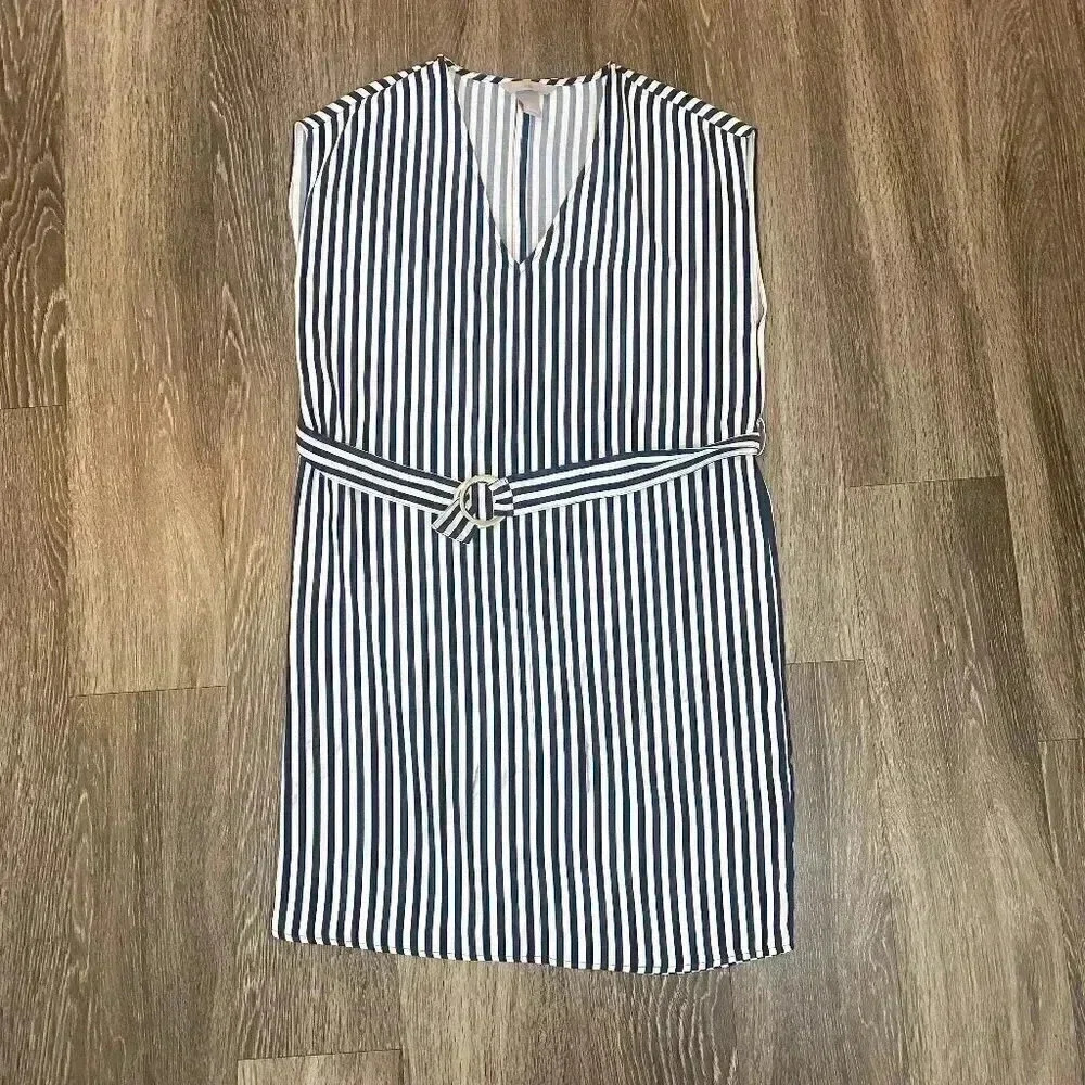 Womens H&M Blue and White Stripe Dress - 2